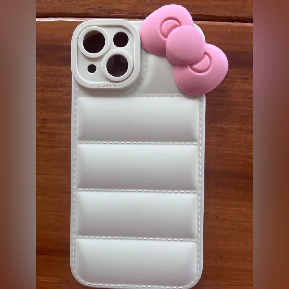 Cream and Pink iPhone 14 Case
